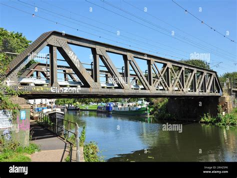 Railway Girder Bridge Over The River Great Ouse Ely Cambridgeshire