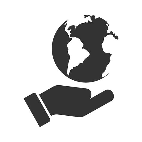 Premium Vector Planet Earth On A Hand Hand And Globe Icon Flat Vector