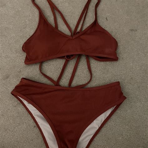 Rose Red Bikini Set Depop