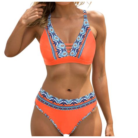 Vigerkar Women S Bikini Swimsuits V Neck High Waisted Piece Bathing