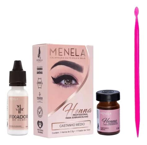 Kit Mezclador De Cejas Y Barras Menela Henna Pigmento De Color Marr N