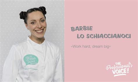 A Woman Wearing A Chef S Coat With The Words Barbie Lo Schaciano Work