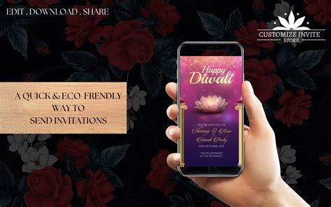 Diwali Party Invite & Diwali Invitations, Diwali Dinner Invites as ...