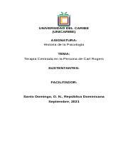 Terapia Centrada En La Persona De Carl Rogers Docx UNIVERSIDAD DEL