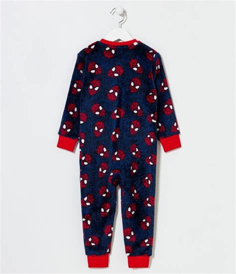 Pijama Jumper Infantil Em Fleece Estampa Homem Aranha Tam A