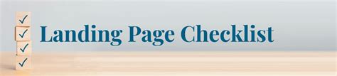 Landing Page Checklist