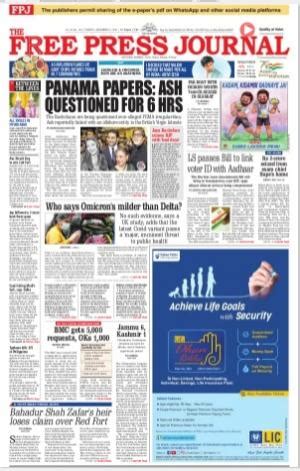 Free Press Journal Mumbai Edition Tue Dec