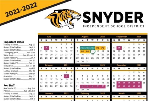 Student Holidays For Snyder Junior High And High School Students Snyder Isd