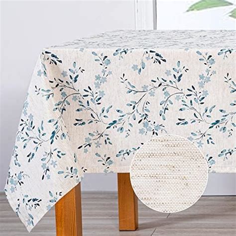 Amazon Anydesign Navy Blue Floral Tablecloth Rectangle Retro Bird