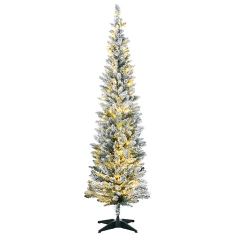 Homcom Ft Pencil Christmas Tree Slim Artificial Christmas Tree With