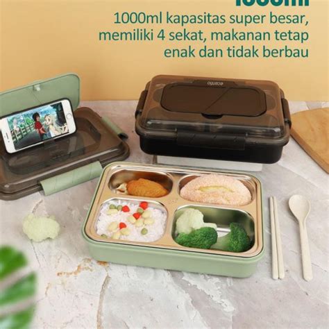 Jual Ecentio L Kotak Makan Stainless Steel Tahan Suhu Tempat Makan