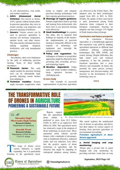 Pdf The Transformative Role Of Drones In Agriculture Pioneering A