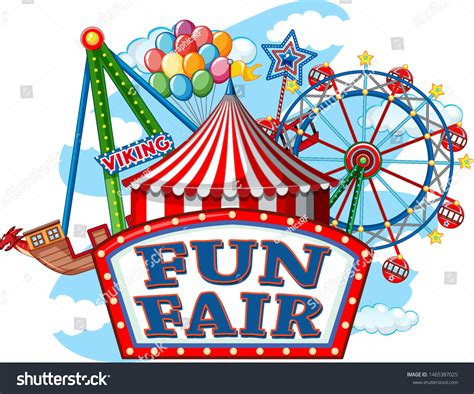 Colorful Carnival Funfair Banner Illustration Stock Vector Royalty