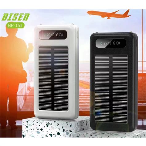 BISEN BP 151 10000mah 24A New Solar Power Bank W LED Screen Display