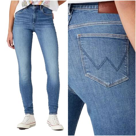 Damskie Spodnie Jeansowe Wrangler HIGH RISE SKINNY W30 L32