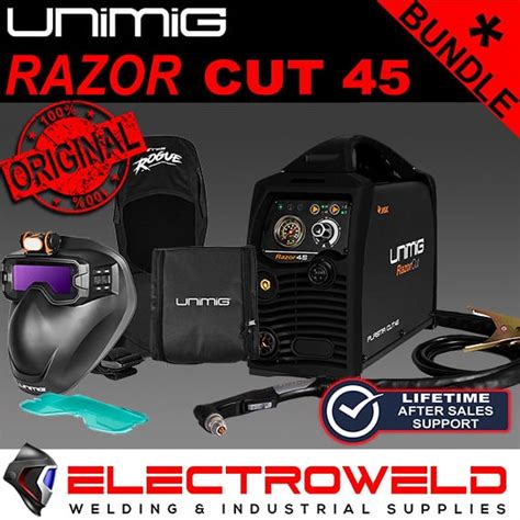 Unimig Razor Cut Bundle Plasma Cutter Torch Elite Vision Goggles