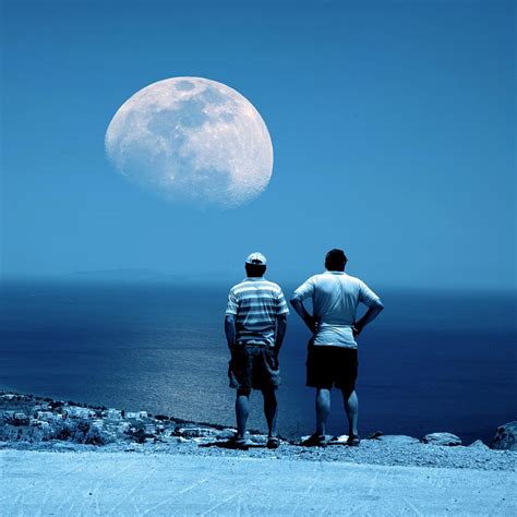 Men Watching The Moon Photograph By Detlev Van Ravenswaay Pixels