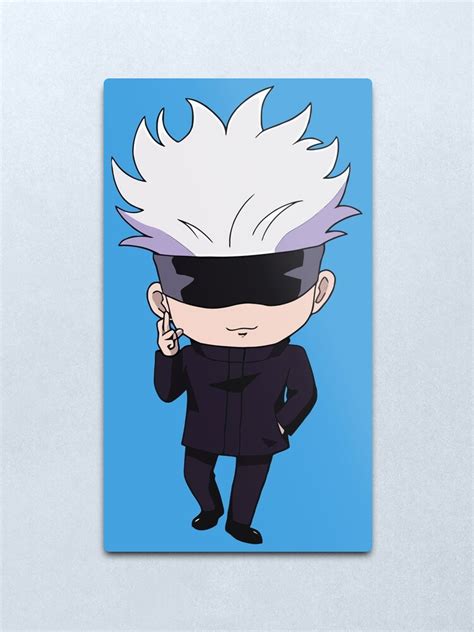 Satoru Gojo Jujutsu Kaisen Chibi Metal Print By Chibify Redbubble