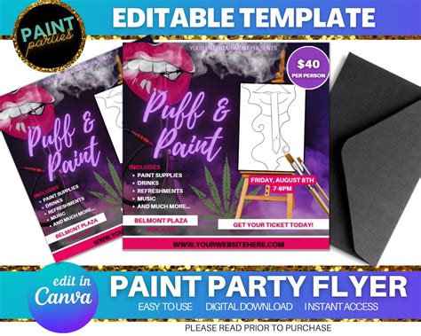 Diy Paint And Sip Flyer Sip And Paint Flyer Sip And Paint Invitation