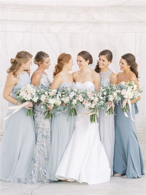 Periwinkle Light Blue Mismatched Bridesmaids Dresses Light Blue Bridesmaid Dresses Mismatched