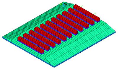 Finite-element model of a railway track including 2 rails, 11 sleepers ...