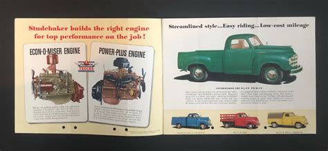 MONEY-SAVING STUDEBAKER TRUCKS - Vintage 1950's Sales Brochure ...