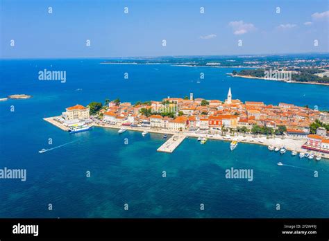 Aerial View Of Croatian Town Porec Stock Photo Alamy