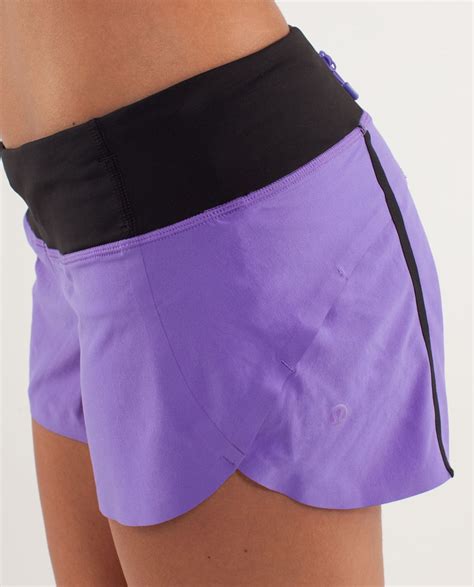 Lululemon Run Speed Short Naked Seam Power Purple Black Lulu