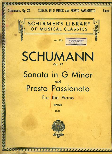 Piano Sonata No 2 In G Minor Op 22 And Presto Passionato For The