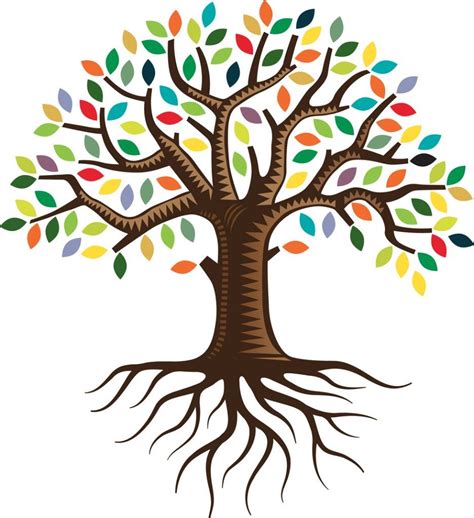 Roots clipart colorful tree, Roots colorful tree Transparent FREE for ...