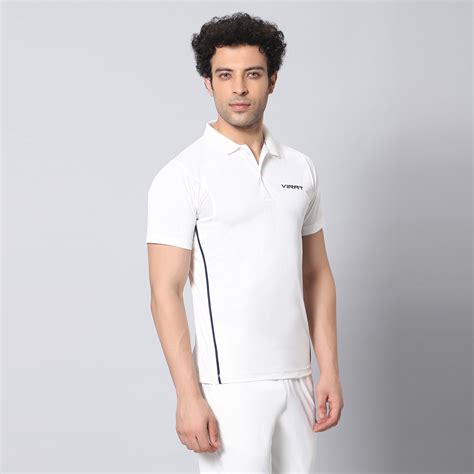 Virat Air Mesh Cricket Whites Half Sleevs T Shirt Athletive