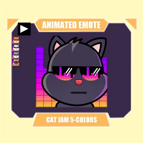 ANIMATED Cool Cat Jam Emote For Twitch Discord Youtube Etsy Australia