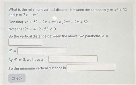 Solved What Is The Minimum Vertical Distance Between The Chegg