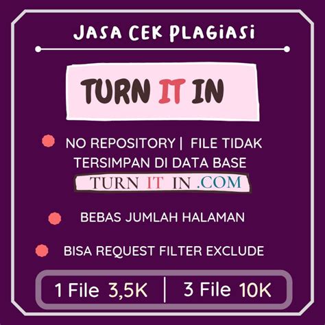 Jual Jasa Cek Plagiasi Turn It In No Repository Cek Plagiasi No