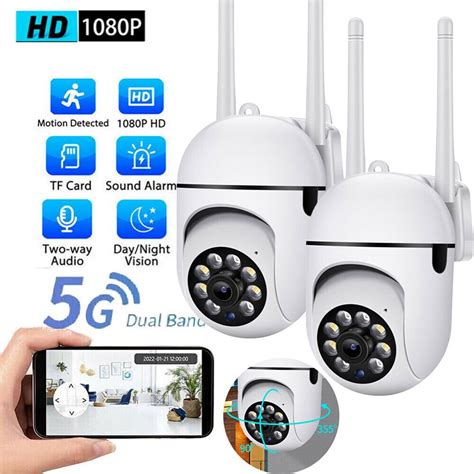 2PCS Wireless Security Camera System, 5G WiFi, Night Vision, Motion ...