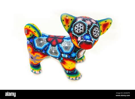 Traditional Huichol Bead Ornament Figures Mexican Culture Work Stock