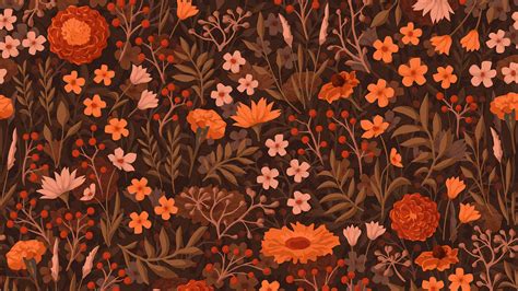 Brown Floral Pattern Background