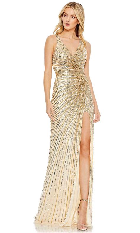 Mac Duggal 5685 Sequin Cutout Back Evening Gown Couture Candy