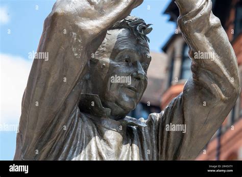 Brian Clough Statue In Nottingham City Nottinghamshire England Uk