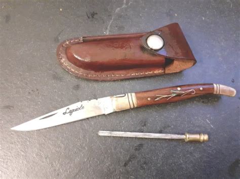 Ancien Couteau Laguiole Avec Etui Et Affuteur Fusil Rare Eur