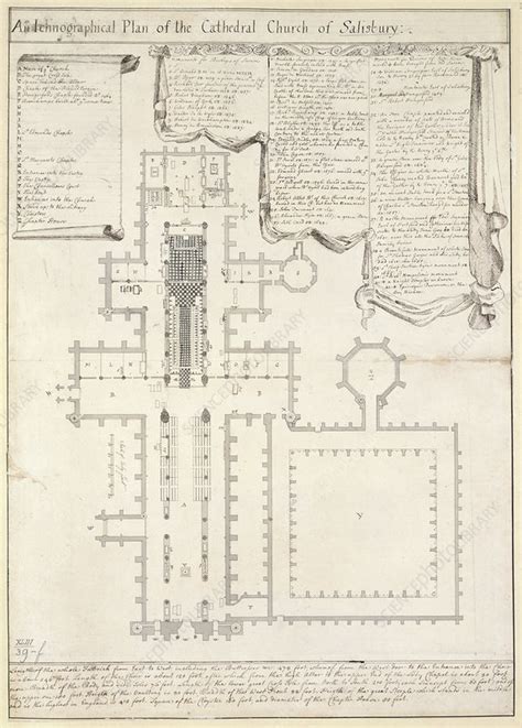 Plan of Salisbury Cathedral - Stock Image - C019/5584 - Science Photo ...