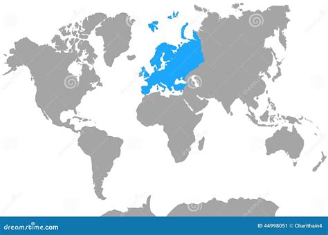 Highlight Of Europe From Continents World Map Stock Illustration ...