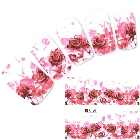 Justfox Tattoo Nail Blumen Rosen Bl Ten Nagel Sticker Amazon De