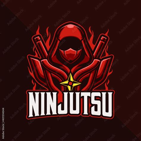 Red ninja esport logo gaming. Gamer icon avatar vector illustration ...