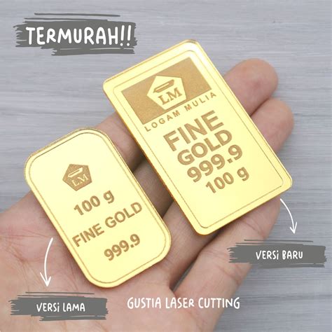 Jual Replika Logam Mulia Akrilik Mirror Gold Dummy Logam Mulia Emas