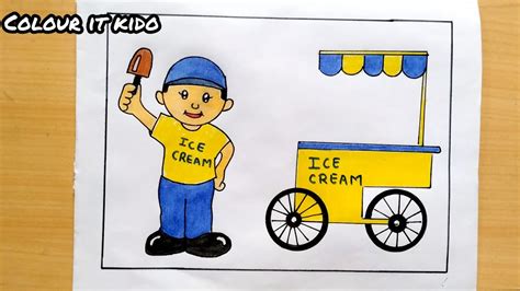 Ice Cream Man Drawing How To Draw Ice Cream Man Ice Cream Truck