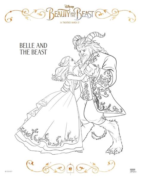 Beauty And The Beast Coloring Pages Free Printables Disney Beauty