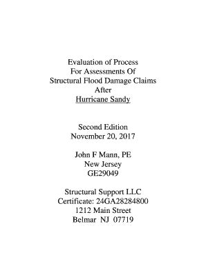 Fillable Online Fema Process For Structural Flood Damage Claims