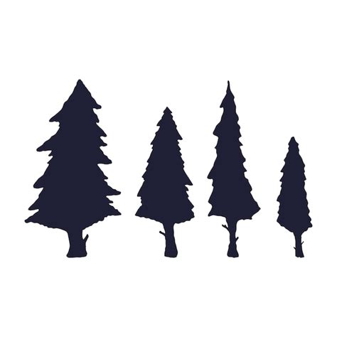 Premium Vector Pine Tree Silhouette Pack