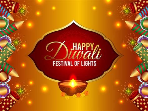 Feliz Festival Indiano De Diwali Cart O Comemorativo Da Luz Vetor